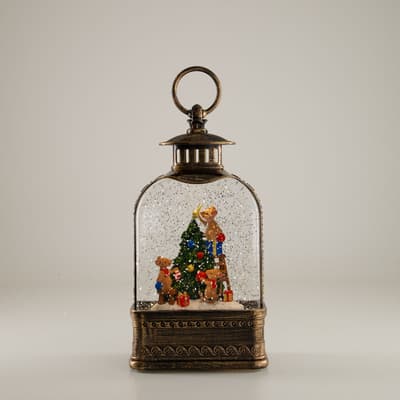 Christmas Tree with Mice Glitter Globe