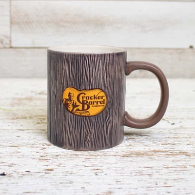 Cracker Barrel Barnwood Logo Ceramic Mug