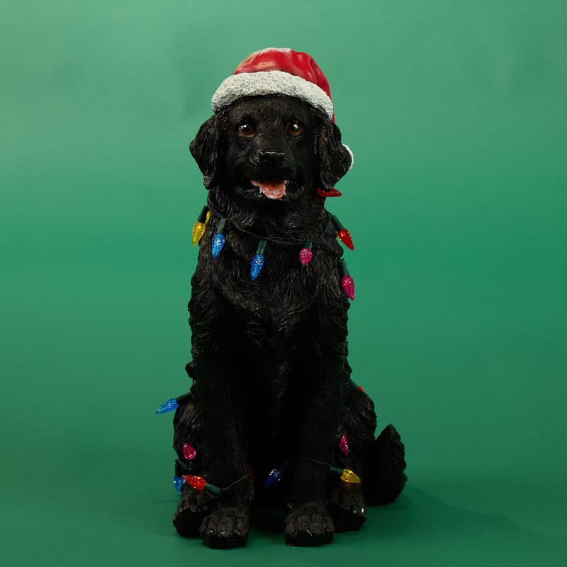 Dog Statue with Christmas Lights - Cracker Barrel