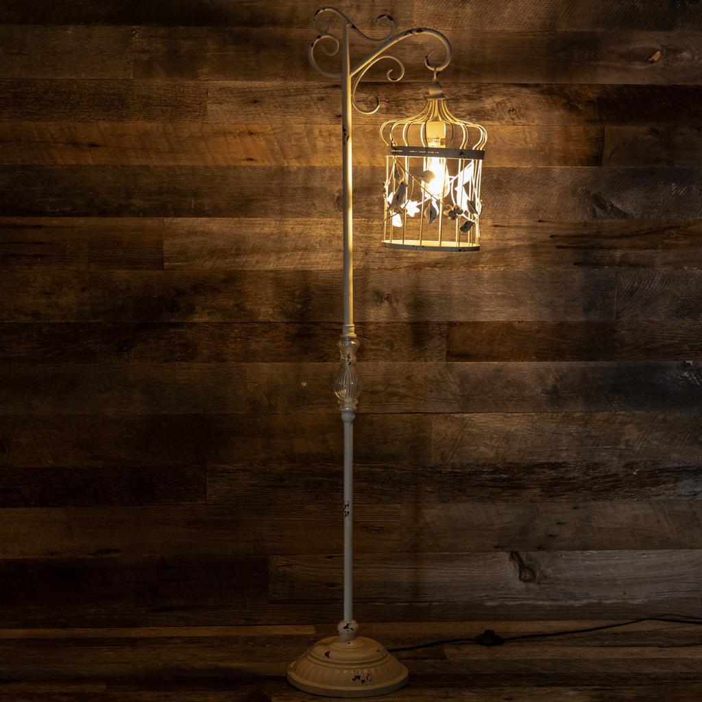 Metal birdcage floor store lamp