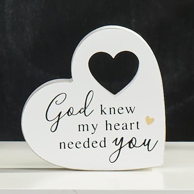 God Knew Heart Shape Block