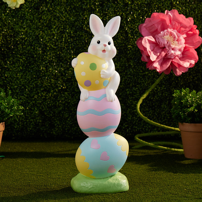 3Ft Stacked Eggs with Bunny Blow Mold - Cracker Barrel