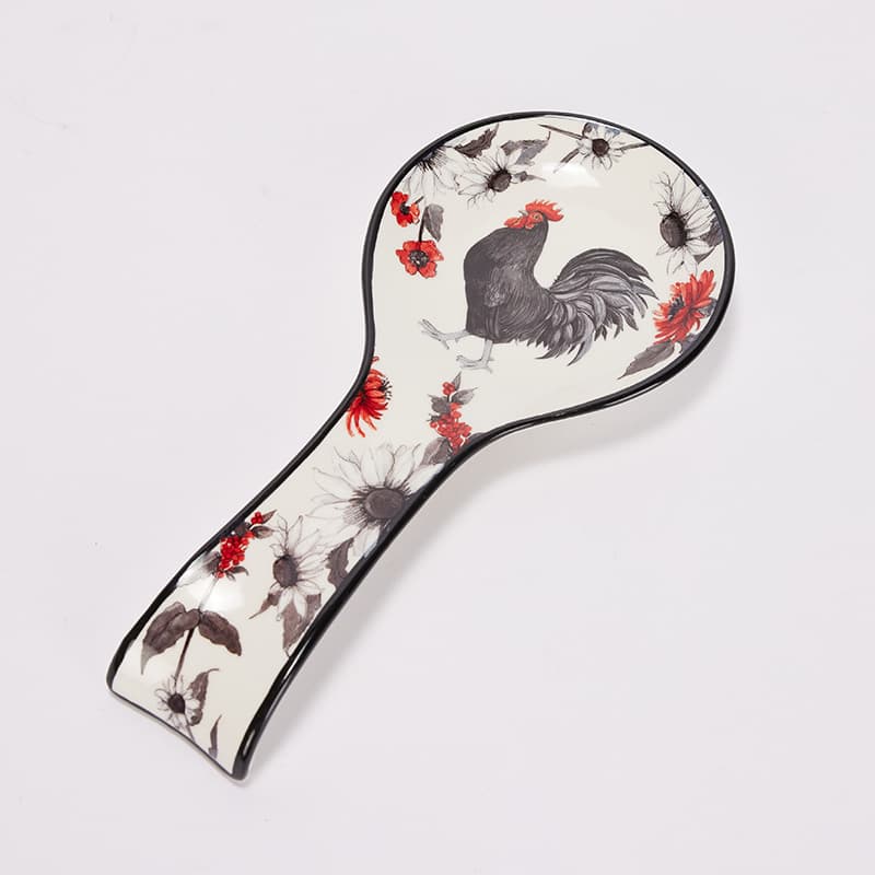 Stoneware Rooster Spoon Rest, Collections, Rooster