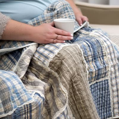 Donna Sharp Slate Cobblestone Cotton Lap Quilt