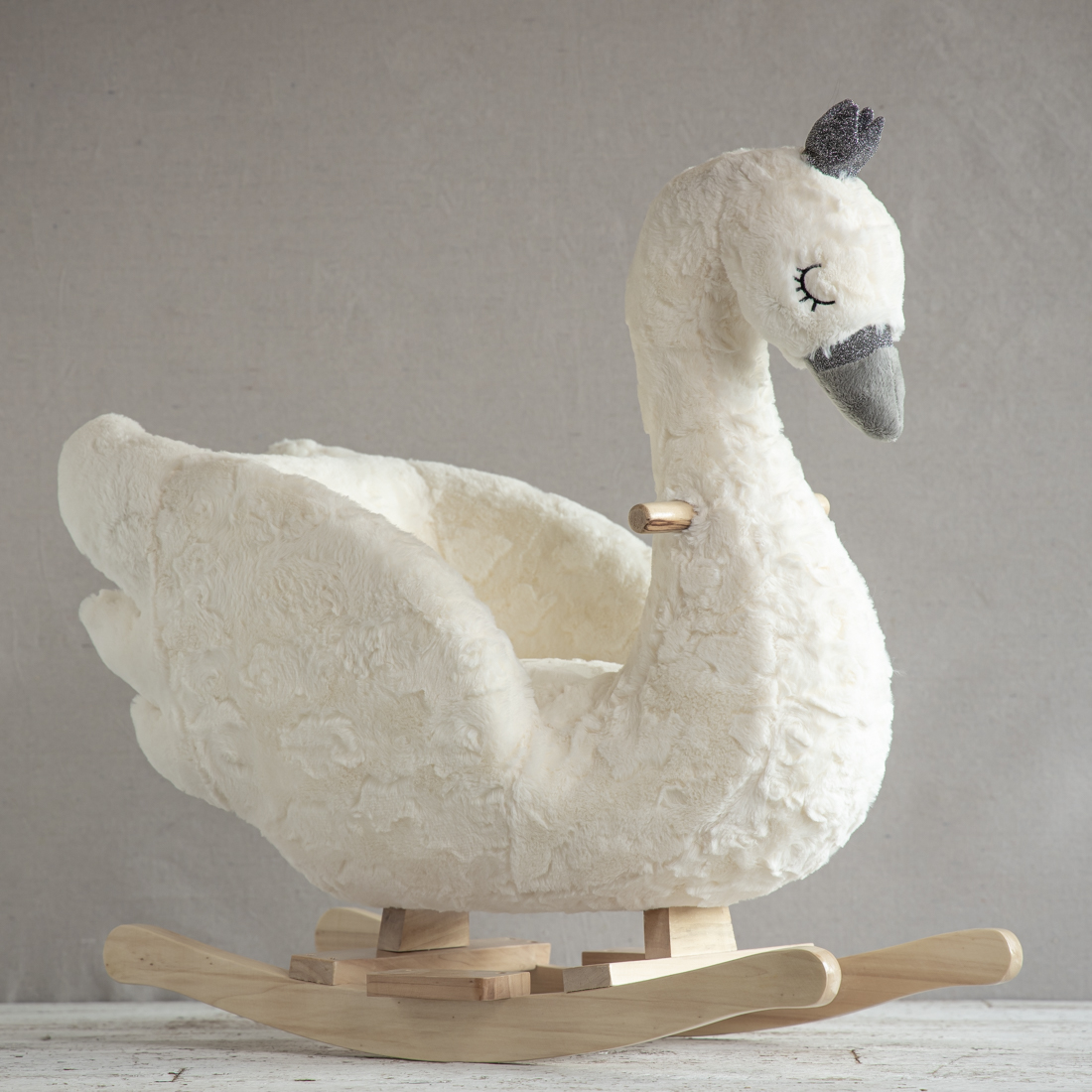 plush swan rocker