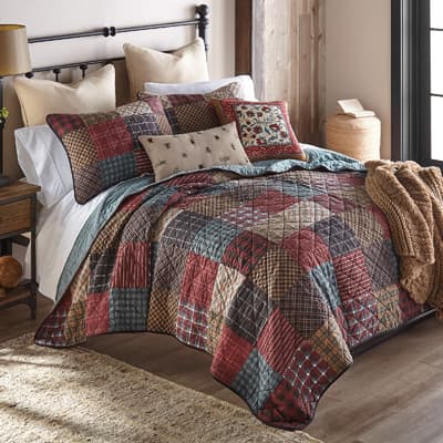 Donna Sharp Appalachia Plaid 3 Piece Cotton Queen Quilt Set