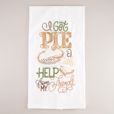 Get Pie Embroidered Flour Sack Towel
