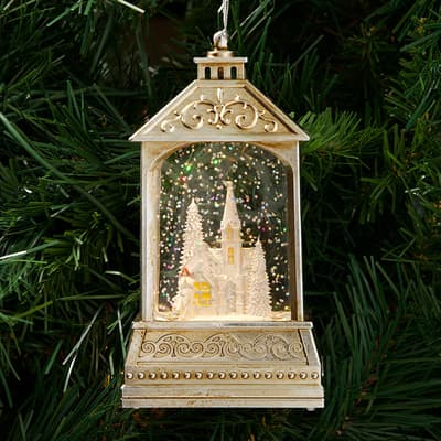 Church Lantern Glitter Globe Ornament