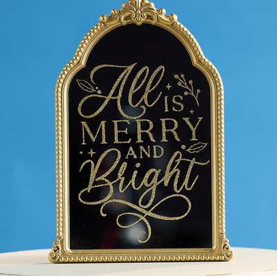 All Is Merry Mirror Wood Frame