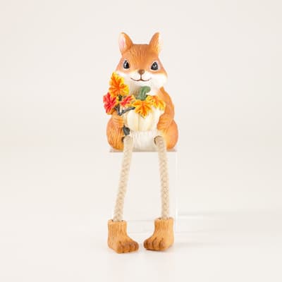 Squirrel with Pumpkin Sitter