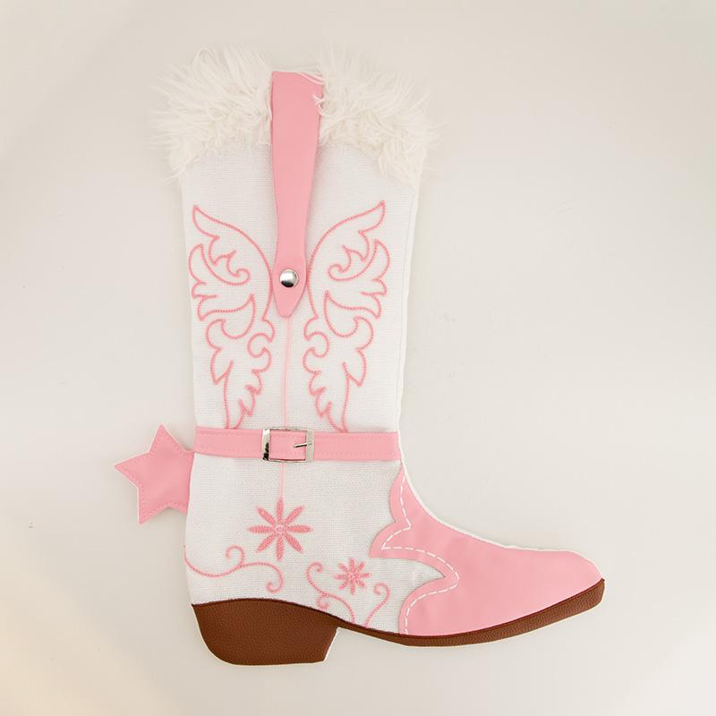 Pink Accented Cowboy Boot Stocking - Cracker Barrel