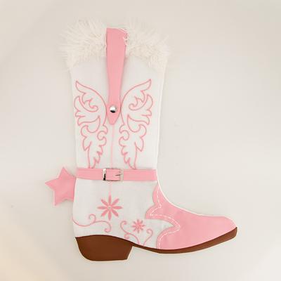 Pink Accented Cowboy Boot Stocking