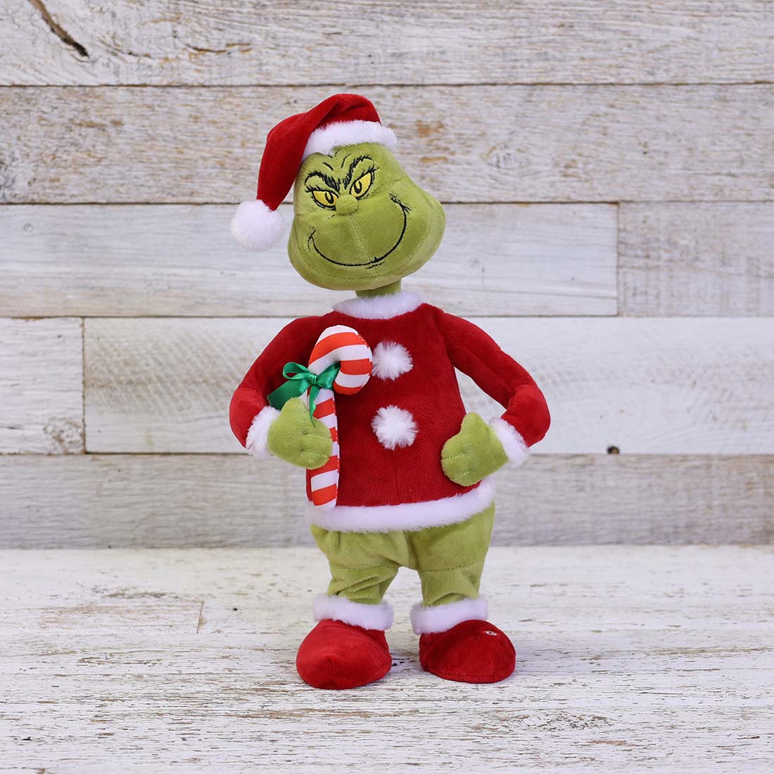 Grinch With Candy Cane Shuffle Motion Cracker Barrel