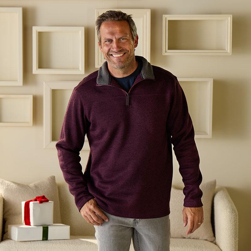 Burgundy Quarter Zip Fleece - Cracker Barrel