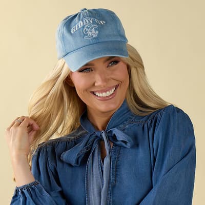 Giddy Up Boots Light Denim Cap