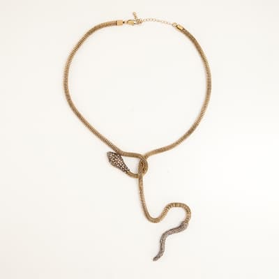 Bling Snake Necklace - Gold