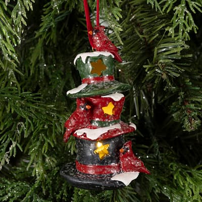 LED Stacked Snowman Hats Ornament