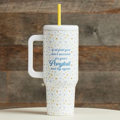 Fix Ponytail 40 Oz. Tumbler with Straw