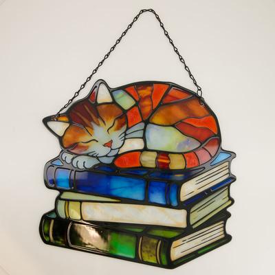 Glass Hanging Sleeping Cat