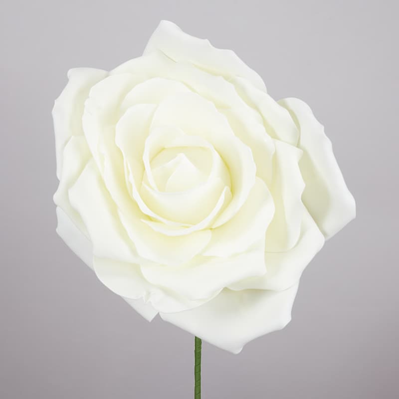 Jumbo White Rose on Stem - Cracker Barrel