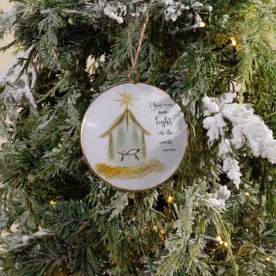 Light In World Metal Disc Ornament
