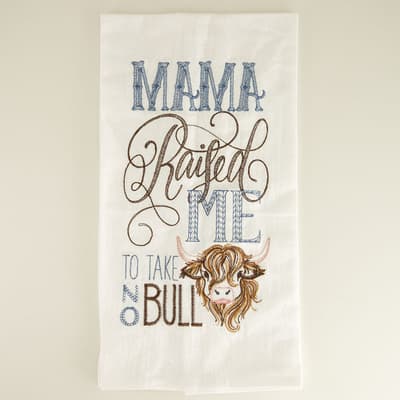 Take No Bull Embroidered Flour Sack