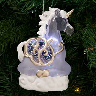 Unicorn Glitter Globe Ornament