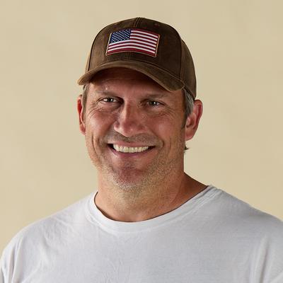 Dark Tan Wax Cotton Flag Hat