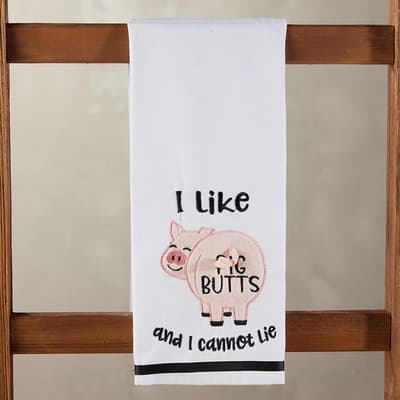 Pig Butts Embroidered Towel