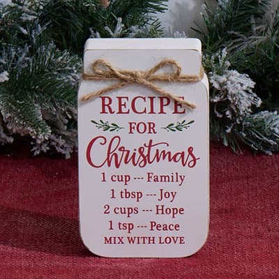 Recipe For Christmas Block Sign