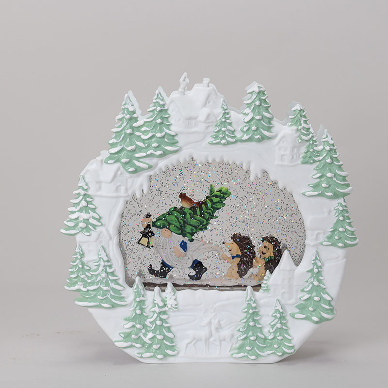 Gnome and Hedgehog Glitter Globe Cracker Barrel