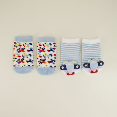 Infant 2 Pack Plane Rattle Sock Set