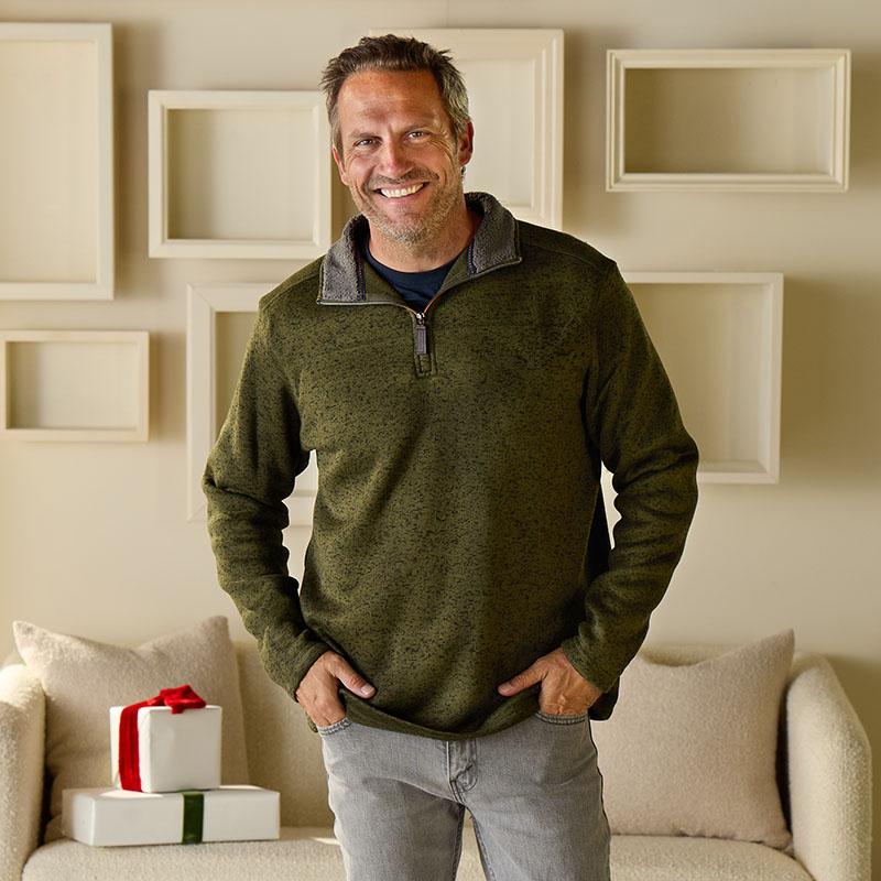 Olive Quarter Zip Fleece - Cracker Barrel