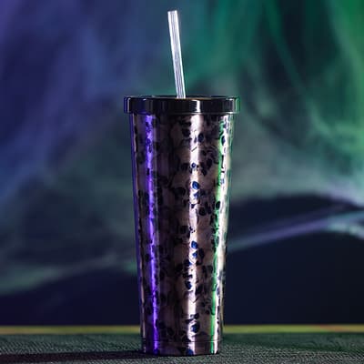 Metallic Skulls 24 Oz. Tumbler with Straw
