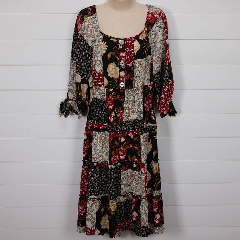 Black and Red Patchwork Dress Cracker Barrel
