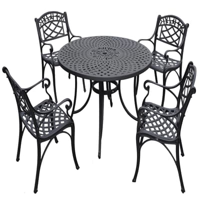 Sedona 5-Piece Metal 48" Dining Set