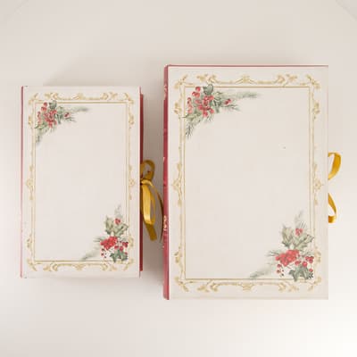 Christmas Faux Book Storage Set of 2
