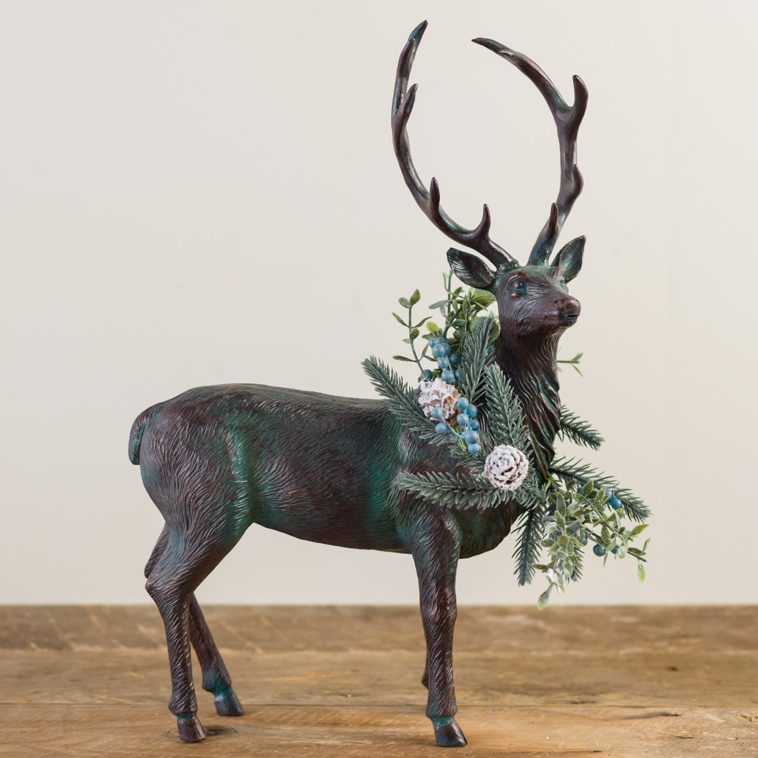 Standing Deer with Juniper Wreath - Cracker Barrel