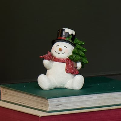 Sitting Snowman Figurine