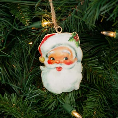 Metal Santa Head Ornament