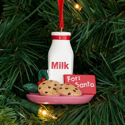 Santa Cookies and Milk Ornament