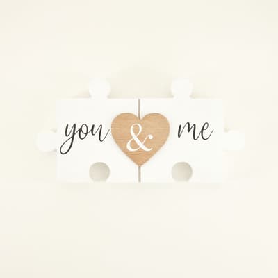 You And Me Puzzle Block Sign