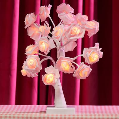 Light Up Pink Roses Tree