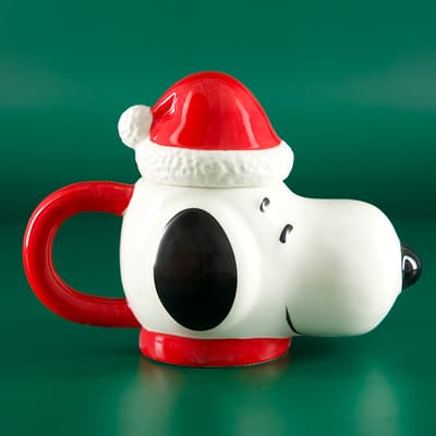 Snoopy Santa Mug With Lid
