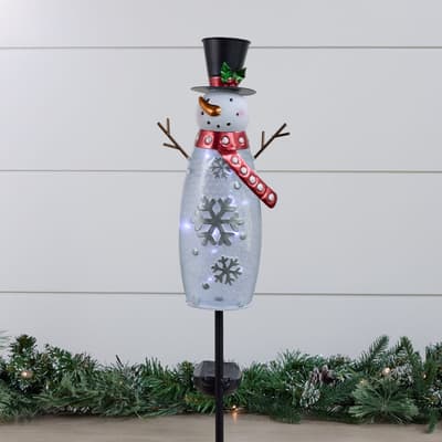 Solar Christmas Snowman Yard Stake