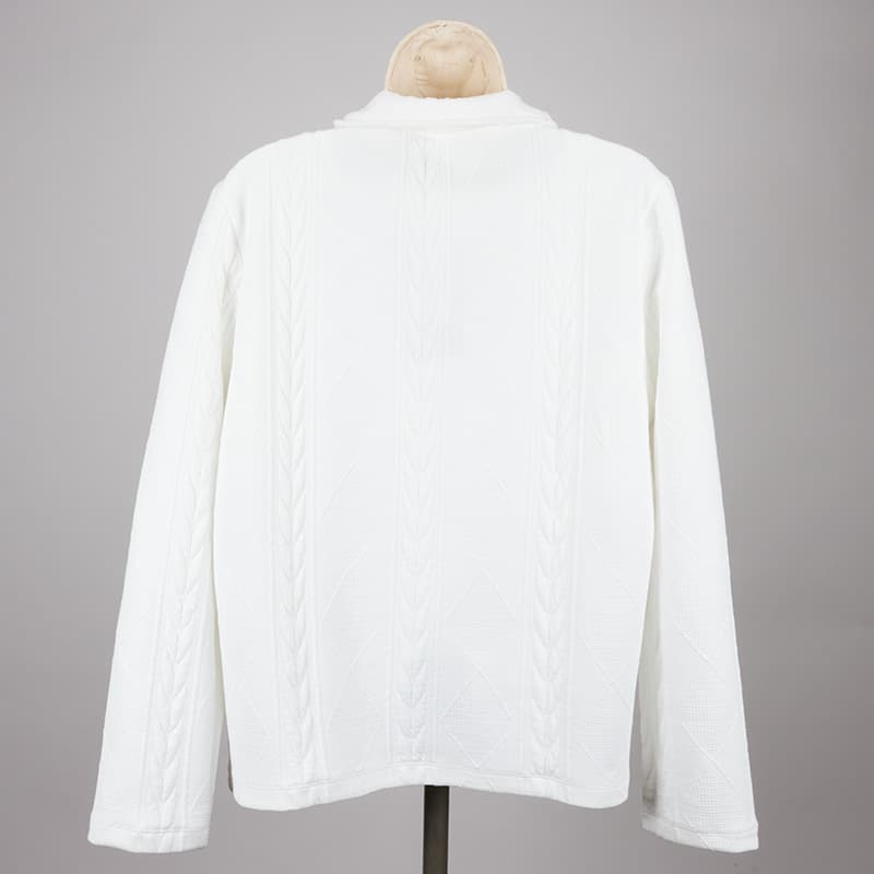 White Texture Knit Jacket - Cracker Barrel