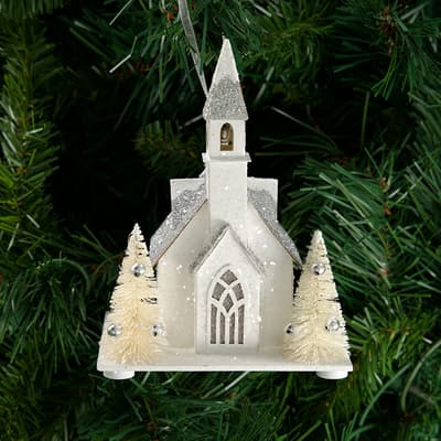 Light Up Paper Church Ornament