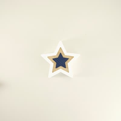 White Wooden Star Block