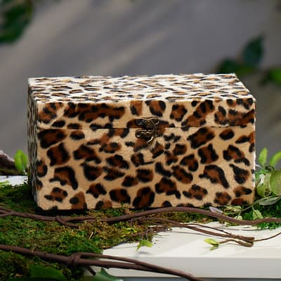 Large Faux Cheetah Decorative Box