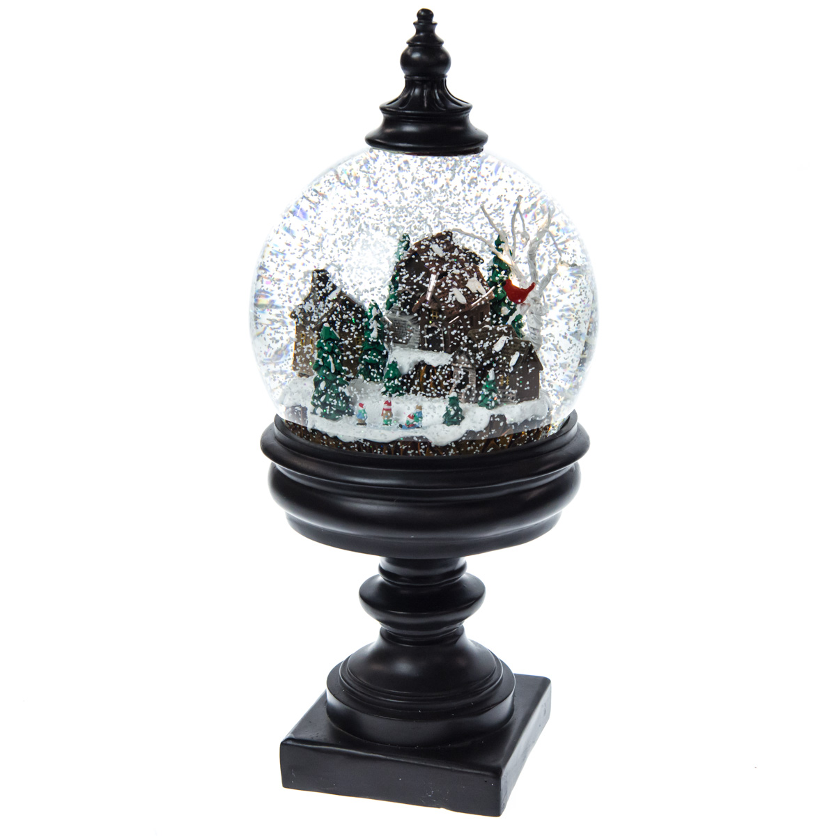 Snowy Scene Pedestal Snow Globe Christmas Traditional Collection